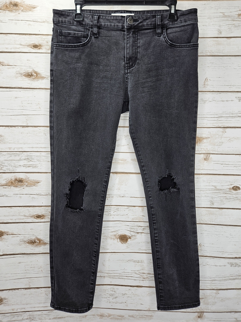 Vans Faded Black Distressed Ripped Knee Jeans Size 11/30